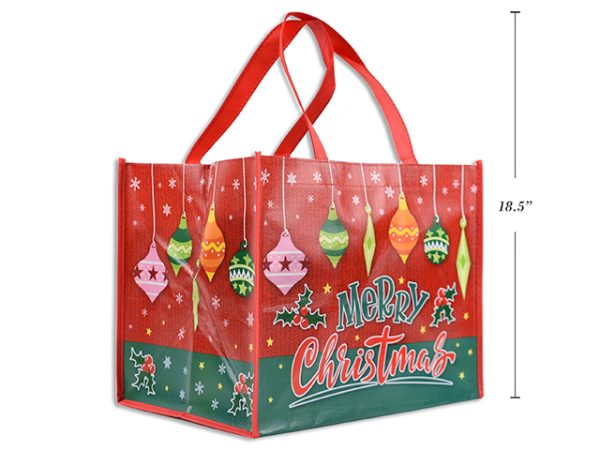 Christmas Non-Woven Coated Bag ~ 12.75″ x 9.75″ – 9″ Gusset