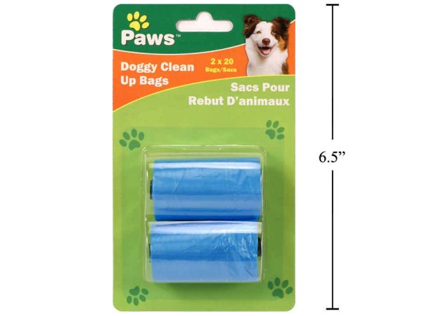 PAWS Doggy Clean-Up Bags ~ 2 x 20 bags per roll