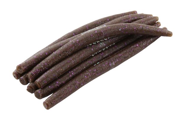 Savage Gear 3D Armor Tube Worm – 5.5″, 8 pieces ~ Brown with Purple/Black Flake