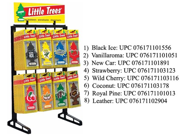 Little Tree Air Fresheners Display Rack with 192 Air Fresheners