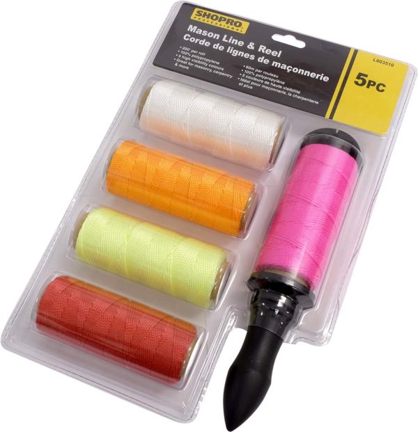 Mason Twine Reel with 5 High Vis Color Twine
