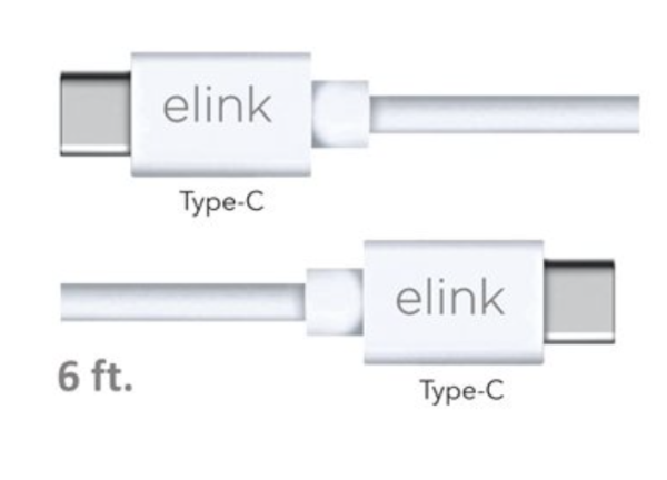 eLink Type C to Type C Charge & Sync Cable ~ 6′ (2M)