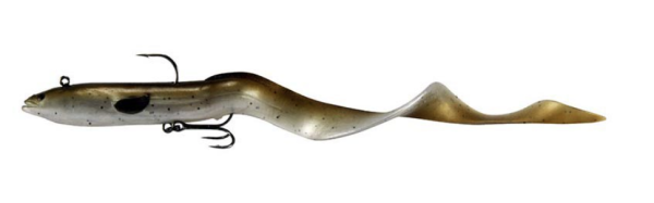 Savage Gear 3D Real Eel – 8″, 1-1/3oz ~ Slow Sinking Olive Brown Pearl