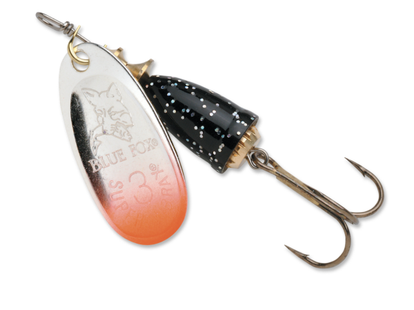 Blue Fox Classic Vibrax Spinner – Blade Size 3 – 1/4oz ~ Red Tip / Silver Flake