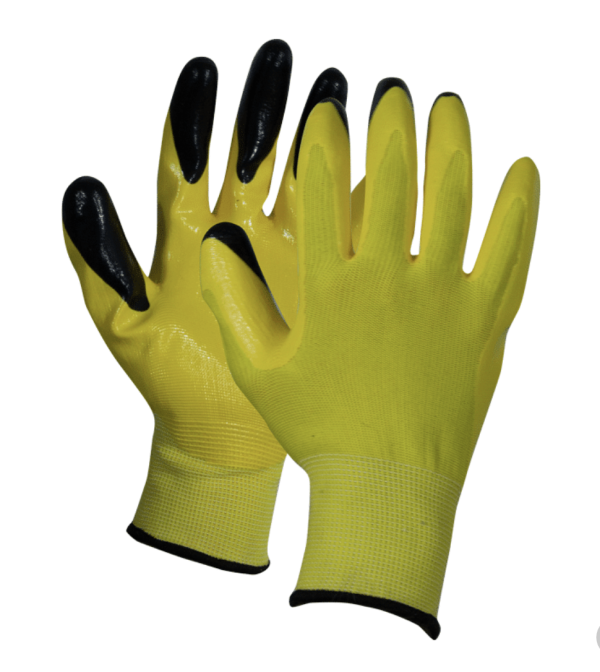 Polyester Nitrile Dipped Palm Glove – Fluorescent Yellow