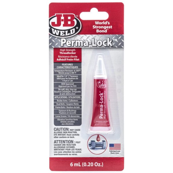 J-B Weld ~ Perma-Lock Red High Strength Threadlocker ~ 6ml tube