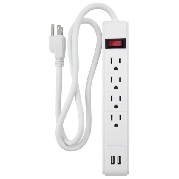 ShopPro Power Bar 4 outlets with 2 USB ~ 3′ cord