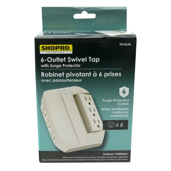 ShopPro 6-Outlet Swivel Tap with Surge Protection
