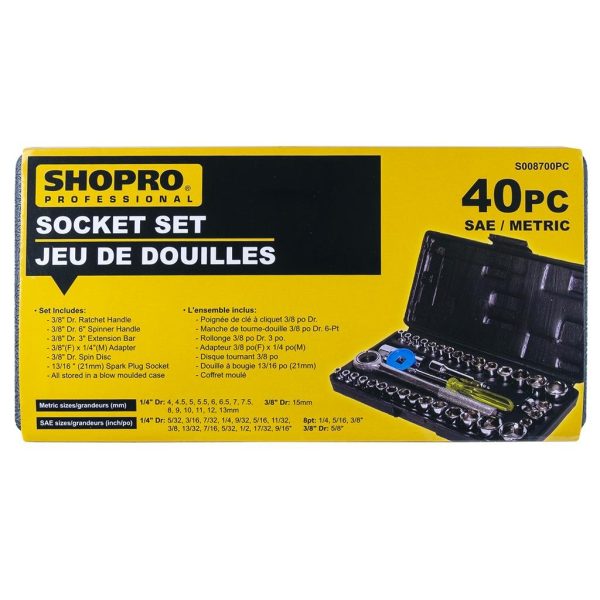 ShopPro Socket Set ~ 40 pieces