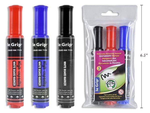Selectum Ink Flow High Capactiy Dry Erase Markers ~ 3 per pack