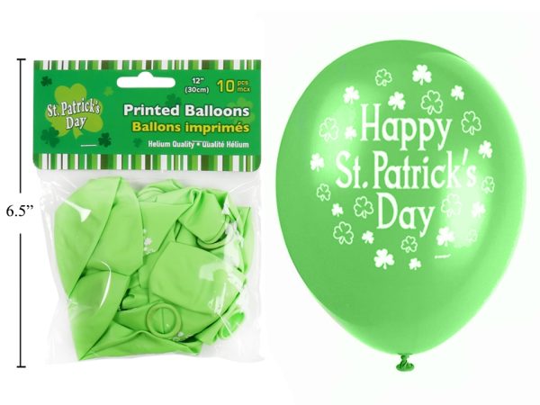 St. Patrick’s Day 12″ Printed Balloons ~ 10 per pack
