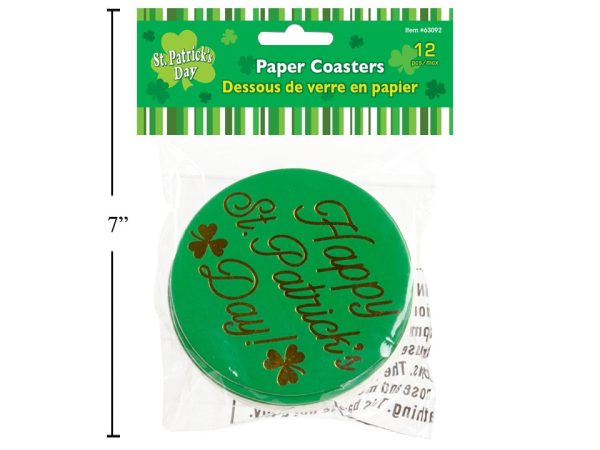 St. Patrick’s Day Paper Coasters ~ 12 per pack
