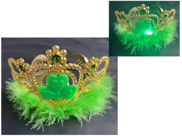 St. Patrick’s Day Flashing Tiara with Feathers