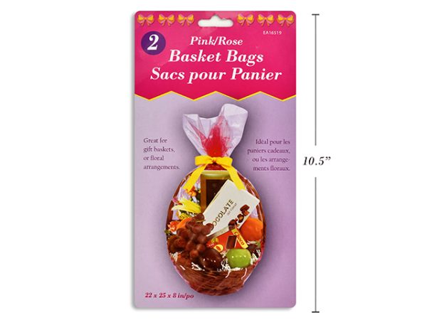 Easter Pink Basket Bag – 22″ x 25″ x 8″ ~ 2 per pack