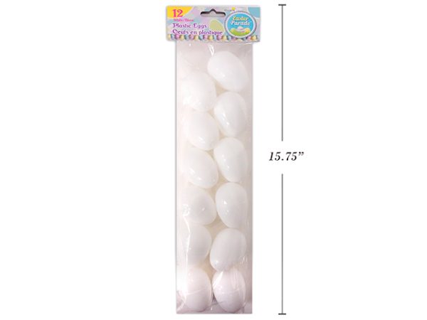 Easter White Fillable Eggs – 2.5″ ~ 12 per pack