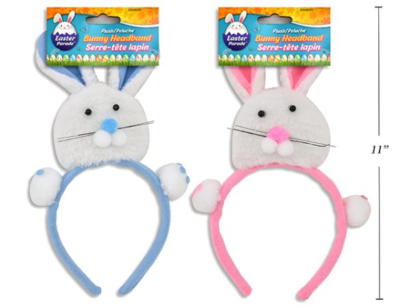 Easter Plush Bunny Head Headband ~ 10.5″