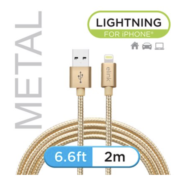 eLink Lightning Heavy Duty Braided Cable ~ 6′.6″ / 2M