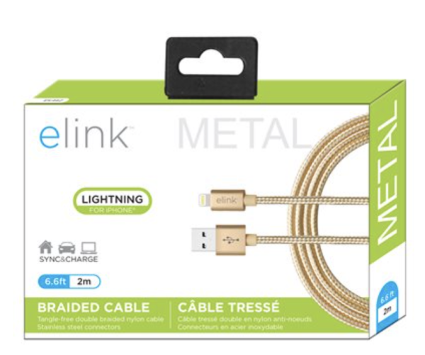 eLink Lightning Heavy Duty Braided Cable ~ 6′.6″ / 2M
