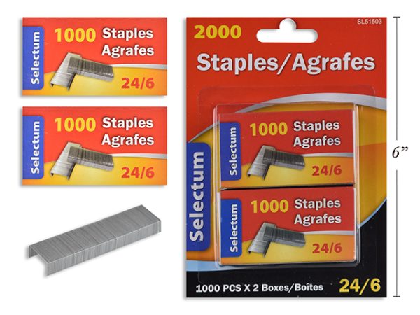 Selectum Staples 24/6 Size ~ 2 x 1000 staples / box (Fits Item SL51127)