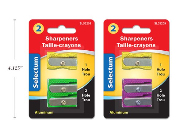 Selectum Aluminum Colored Pencil Sharpeners ~ 1 Hole + 2 Hole