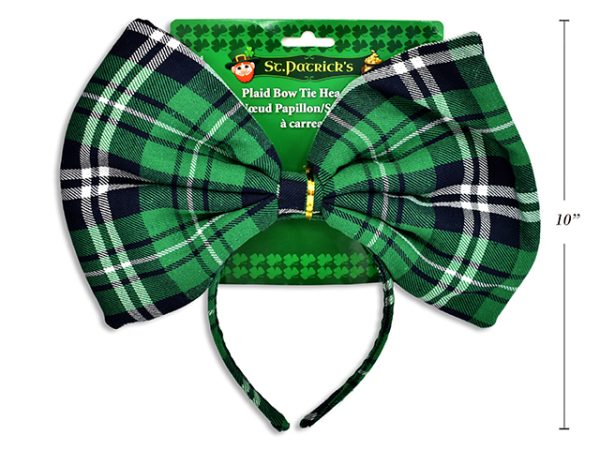 St. Patrick’s Day Giant Plaid Bow Headband