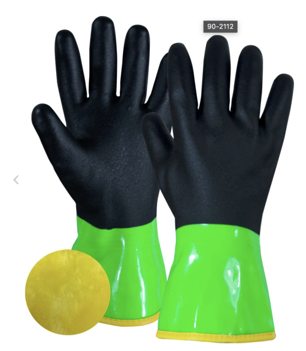 Green & Black PVC/Nitrile Lined Gloves ~ 12 pairs/pack
