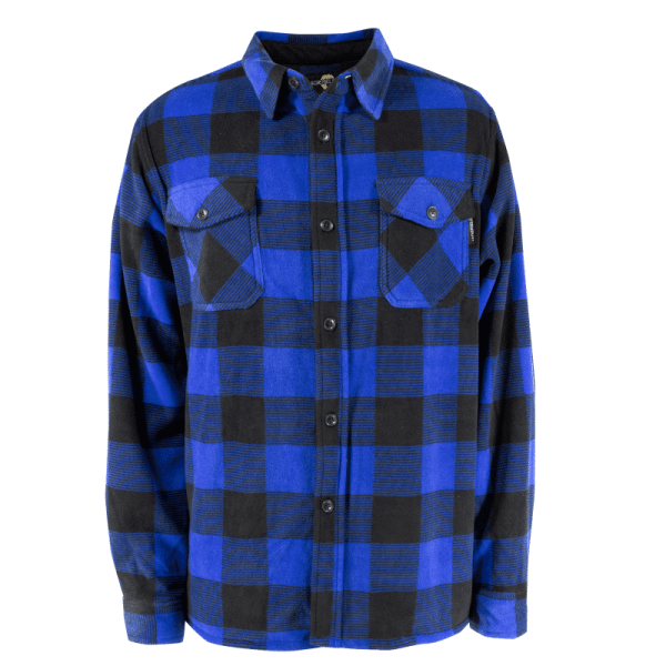 Blue Plaid Fleece Shirt with Buttons {Doeskin Shirt}
