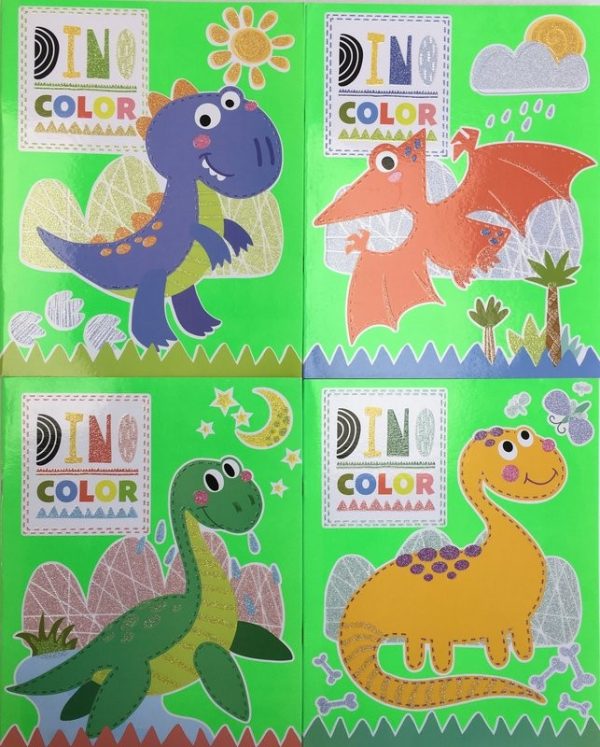 Dinosaur Neon & Glitter Coloring Book