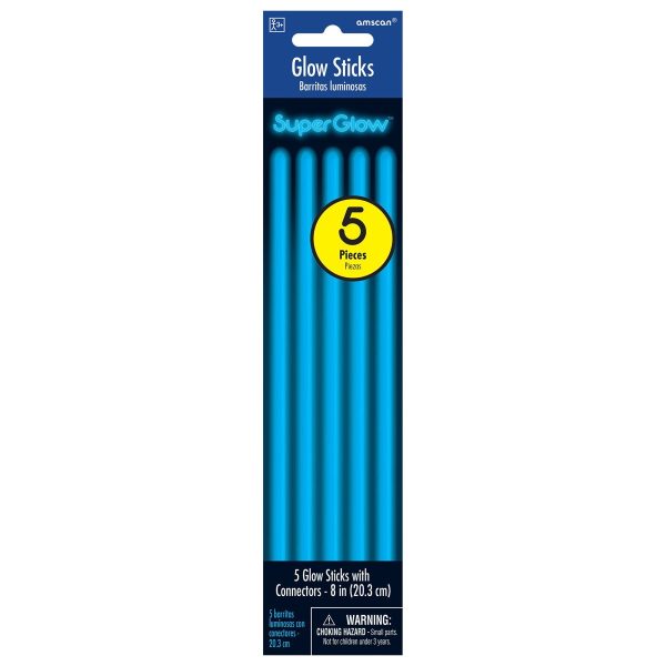 Glow Sticks with Connectors 8″ – 5 pieces ~ BLUE