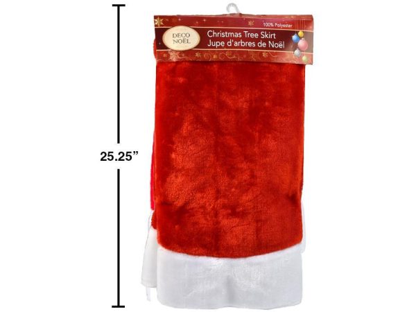 Christmas Deluxe Plush Red Tree Skirt ~ 44″Dia