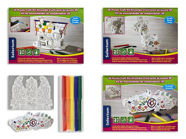 Selectum 3D Puzzle Craft Kit with 5 Markers