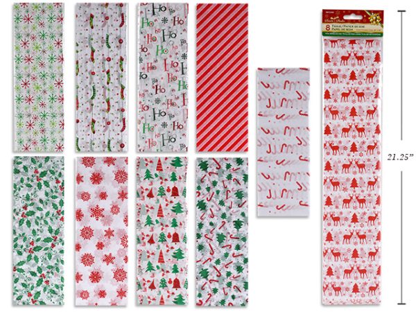 Christmas Printed Tissue Paper ~ 8 per pack