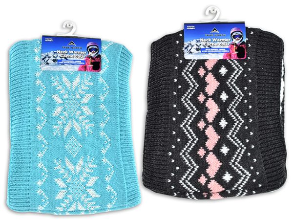 Arctic Gear Youth’s Sherpa Lined Knitted Patterned Neck Warmer