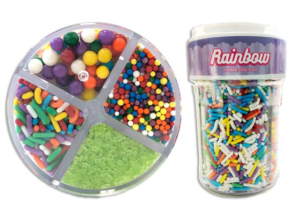Twinkle 4-Cell Sprinkles – 130gram ~ Rainbow