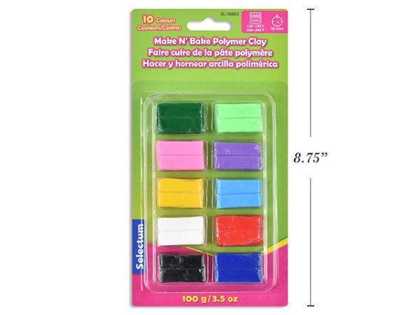 Selectum Make N’Bake Polymer Clay – 100grams ~ 10 colors per pack