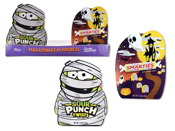 Halloween Boxes with Smarties, Warheads, Sour Punch 1.5oz each ~ Display of 12