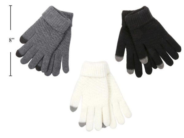 Ladies Knitted Gloves with Texting Fingers