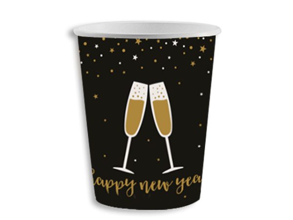 New Year’s Disposable Paper Cups – 9oz ~ 8 per pack