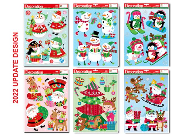 Christmas Holographic Window Clings ~ 6 assorted