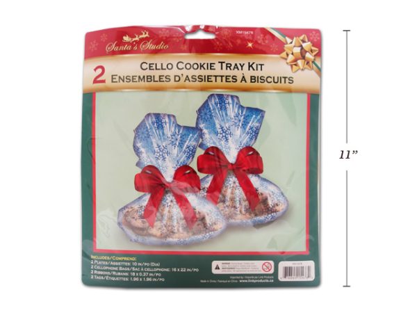 Christmas Cello Cookie Tray Kits – 16″ x 22″ ~ 2 per pack