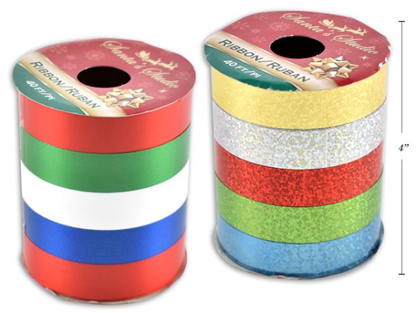Christmas Decorative Lacquer/Holographic Ribbon ~ 40′