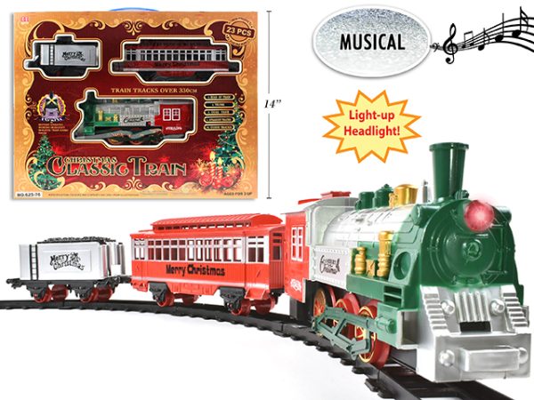 Christmas Train Set with Realistic Sound & Headlight ~ 23 pieces