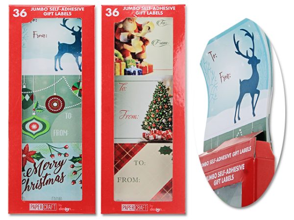 Christmas Glossy Self Adhesive Gift Tags ~ 36 per pack
