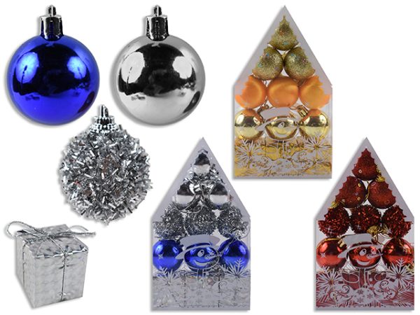 Christmas 40mm Ornaments in PVC Pack ~ 12 per pack