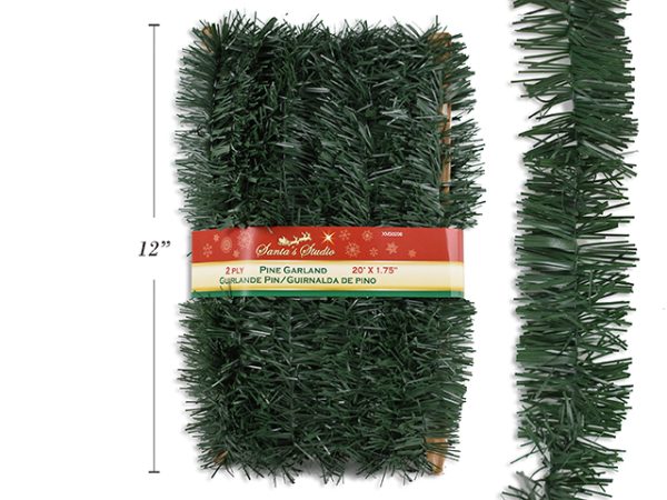 Christmas Pine Garland – 2 Ply ~ 1.75″ x 20′