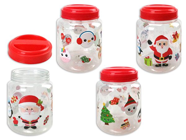 Christmas Printed Screw Top Canister ~ 900ml