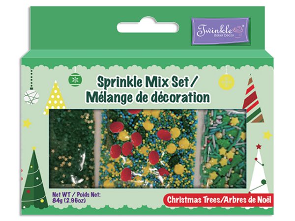 Christmas Twinkle Sprinkle Mix Sets – 85gr ~ Christmas Trees
