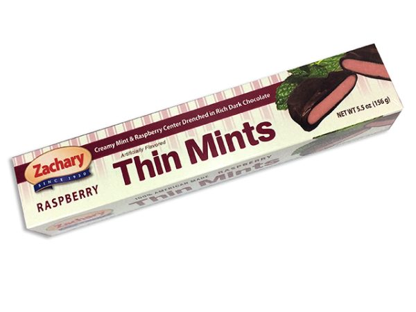 Zachary Raspberry Thin Mints Covered with Dark Chocolate ~ 156g box