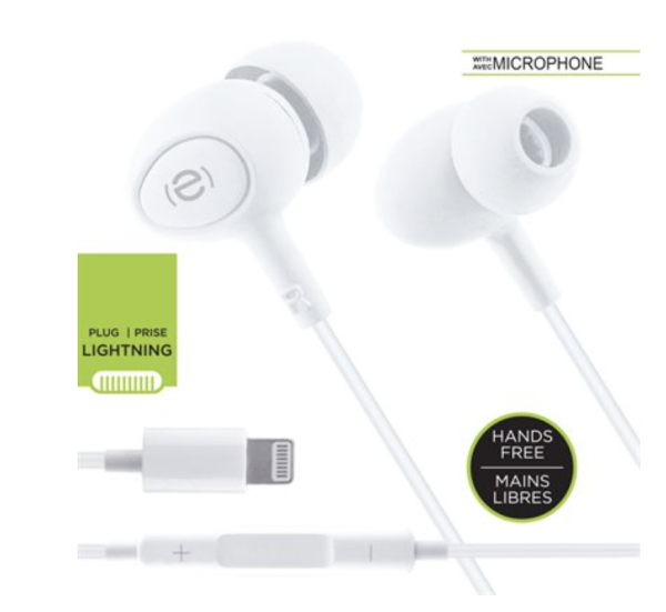 ESCAPE Hands-Free Earphones with Lightning Plug ~ White