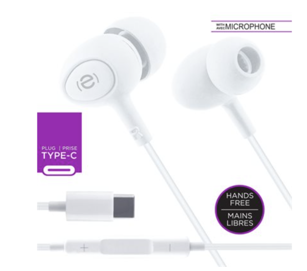 ESCAPE Hands-Free Earphones with Type-C Plug ~ White